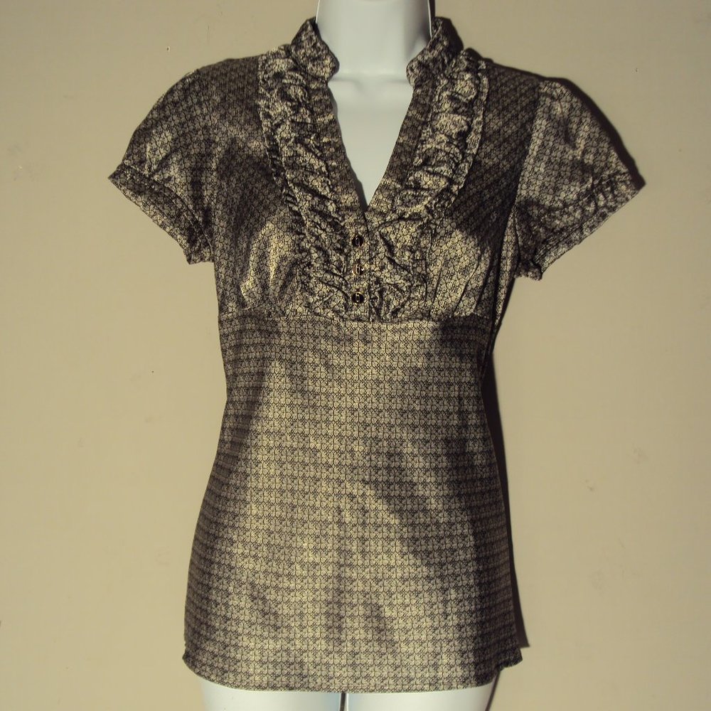 Blouse.  Cute Shinny Silver.